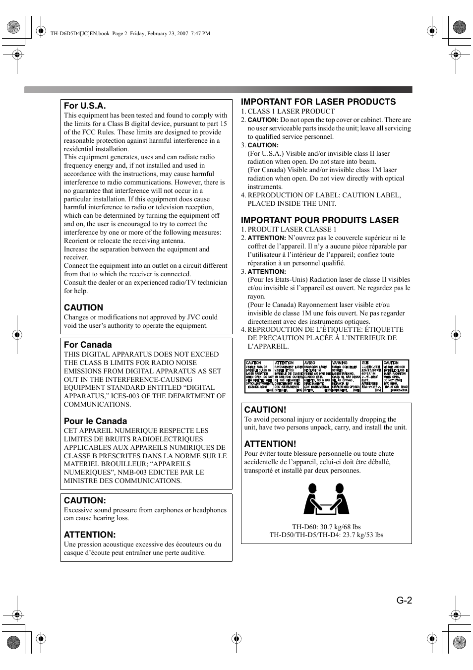 JVC THD60 User Manual | Page 3 / 40