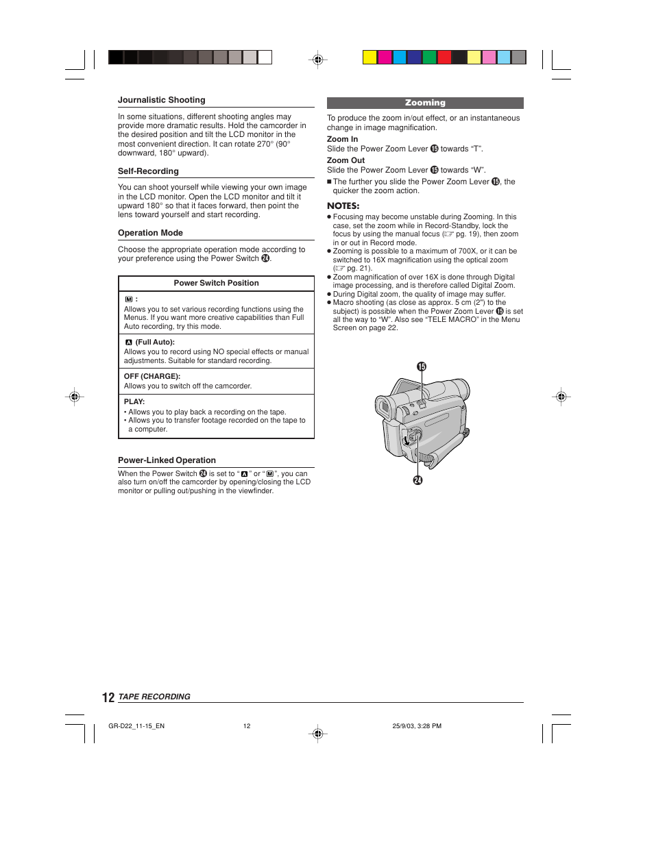 JVC GR-D22 User Manual | Page 12 / 40