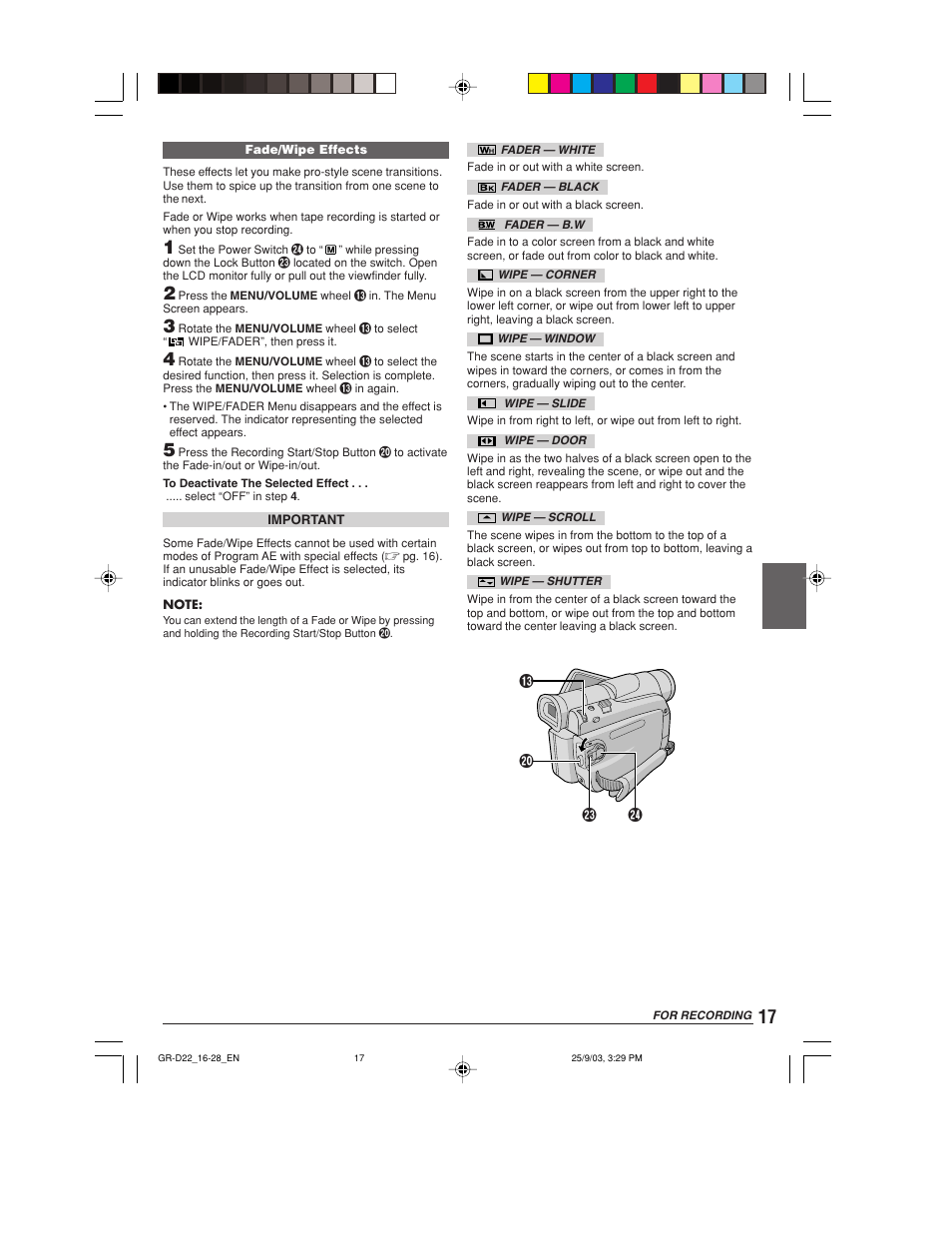 JVC GR-D22 User Manual | Page 17 / 40