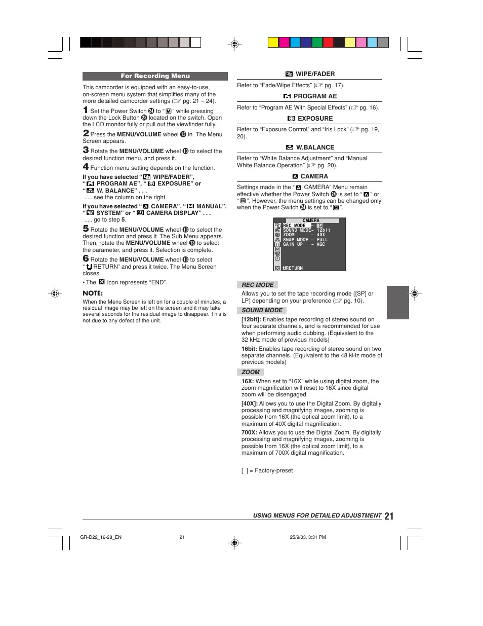 JVC GR-D22 User Manual | Page 21 / 40