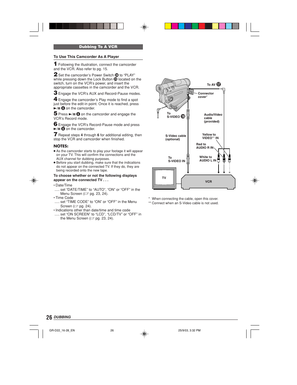 JVC GR-D22 User Manual | Page 26 / 40