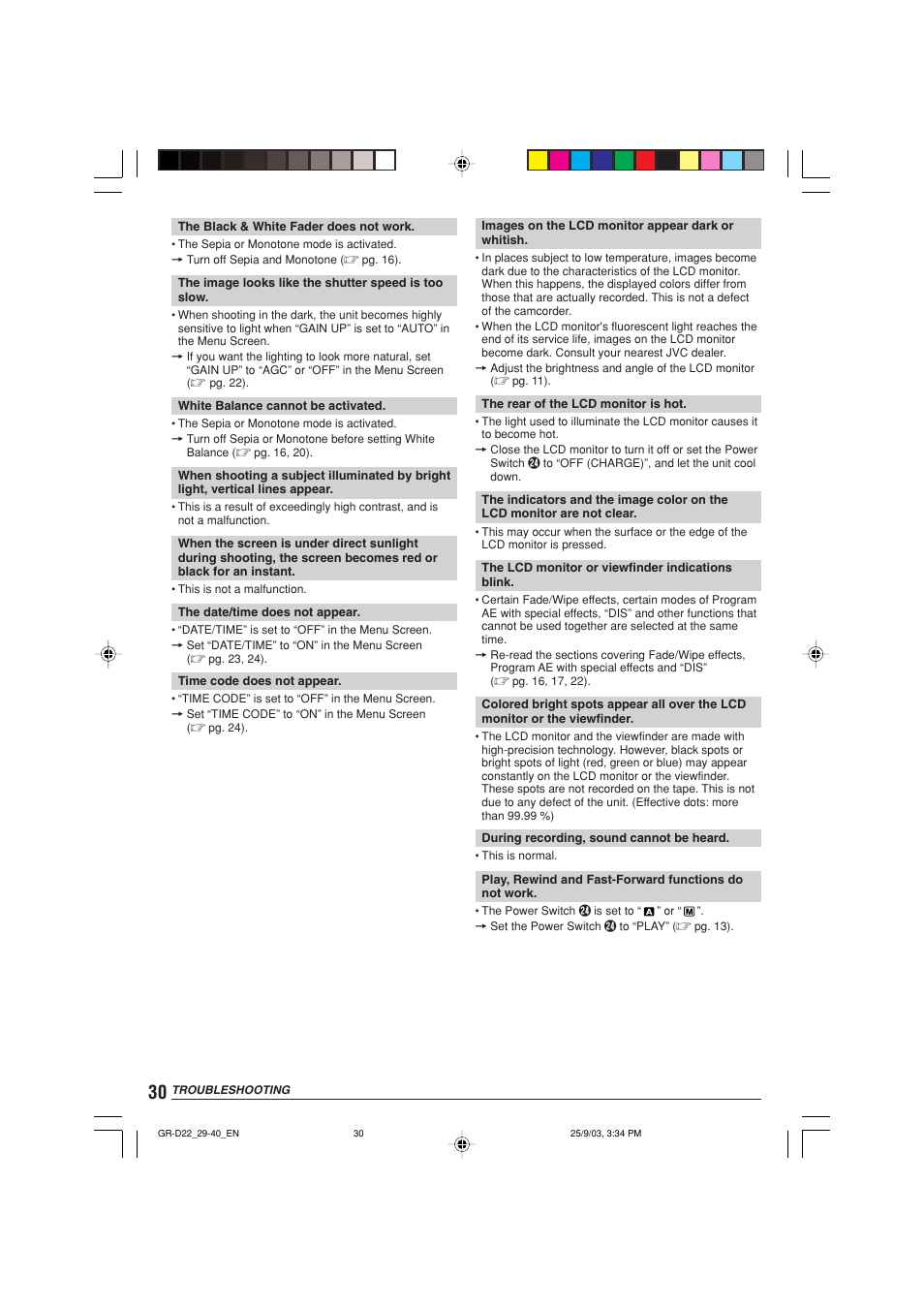 JVC GR-D22 User Manual | Page 30 / 40