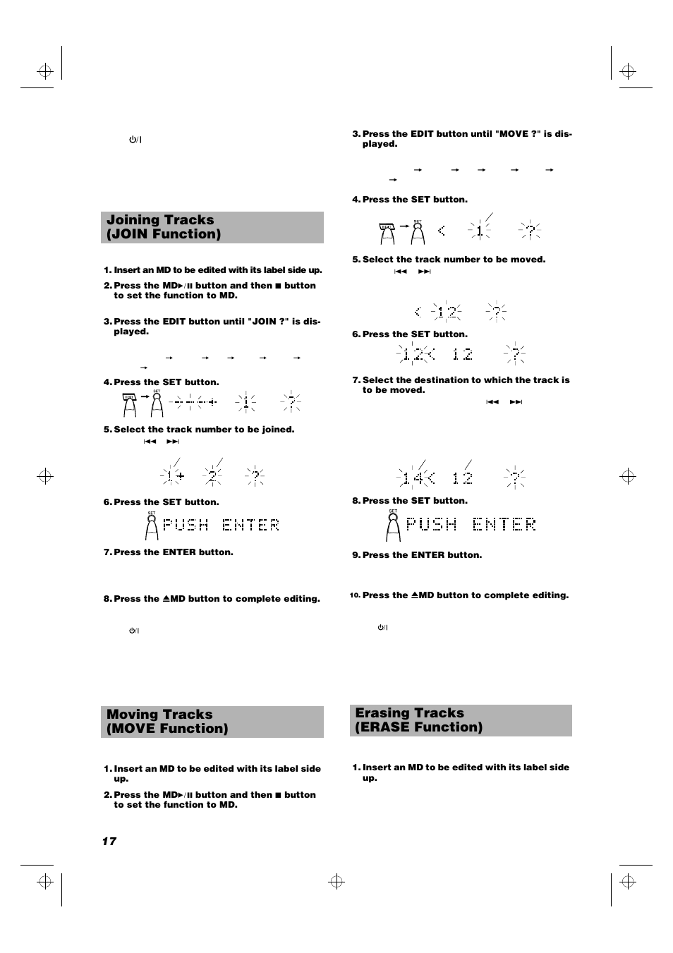 Erasing tracks (erase function) | JVC RD-MD5 User Manual | Page 20 / 30