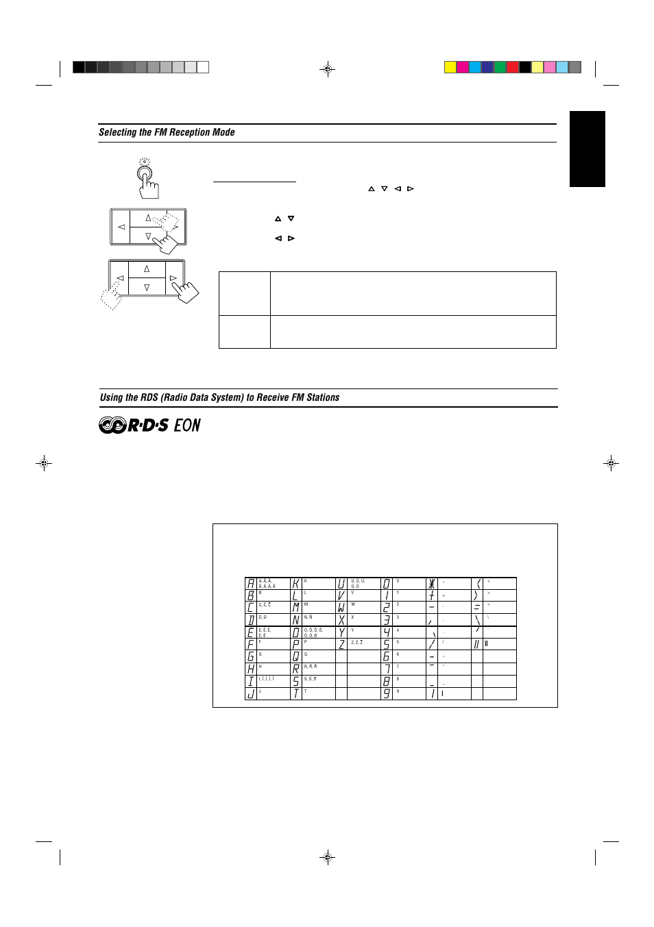 English, Selecting the fm reception mode, Page 18 | JVC LET0021-001A User Manual | Page 23 / 42