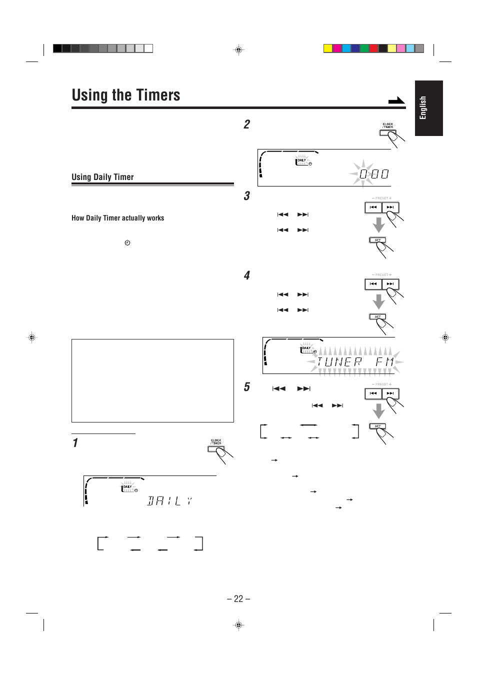 Using the timers | JVC Compact Component System CA-MXJ500 User Manual | Page 27 / 34