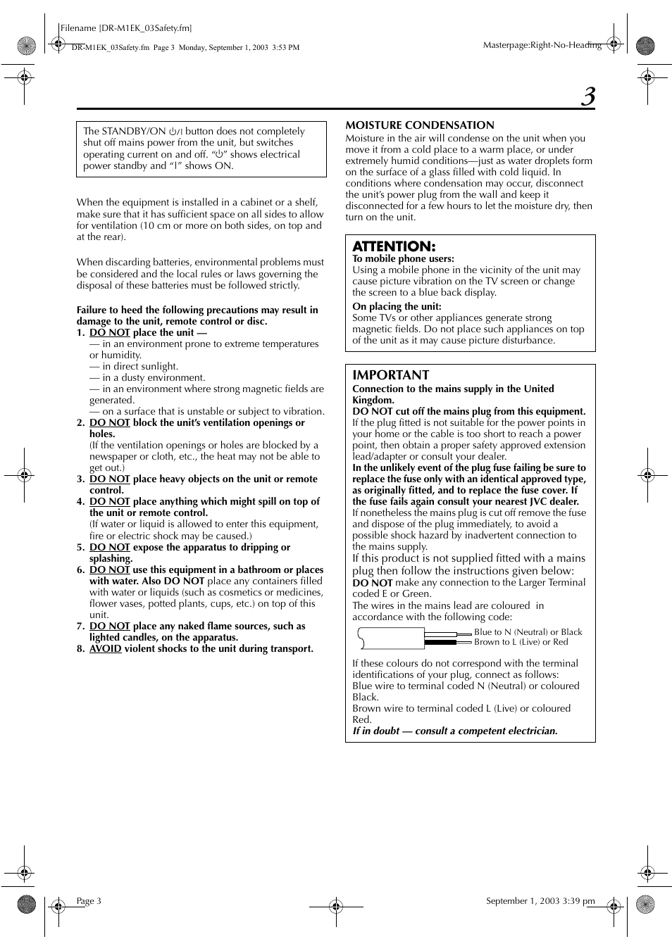 Attention, Important | JVC LPT0827-001B User Manual | Page 3 / 116
