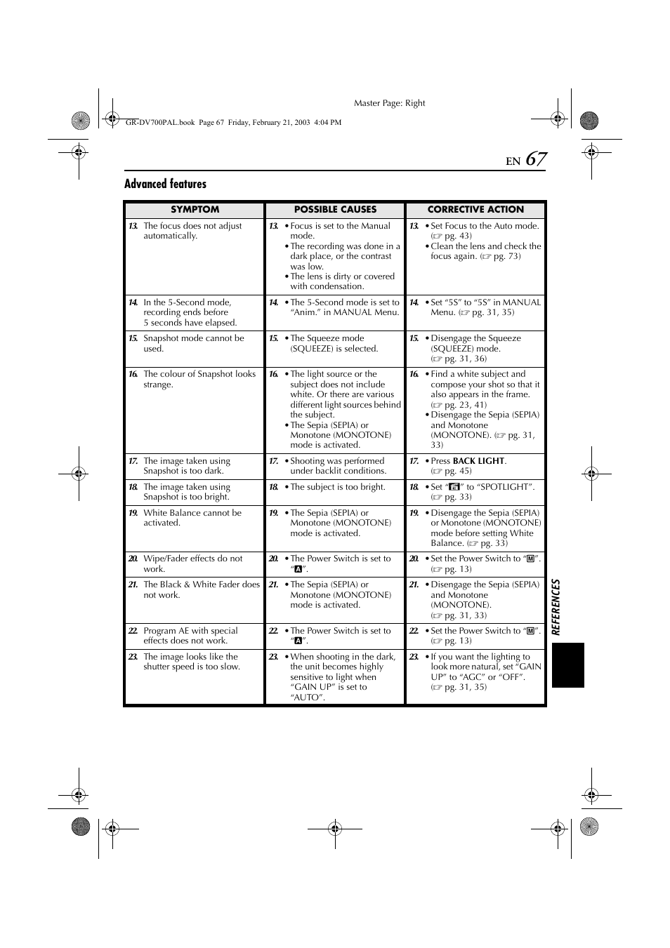 Advanced features | JVC GR-DV600  EN User Manual | Page 67 / 84