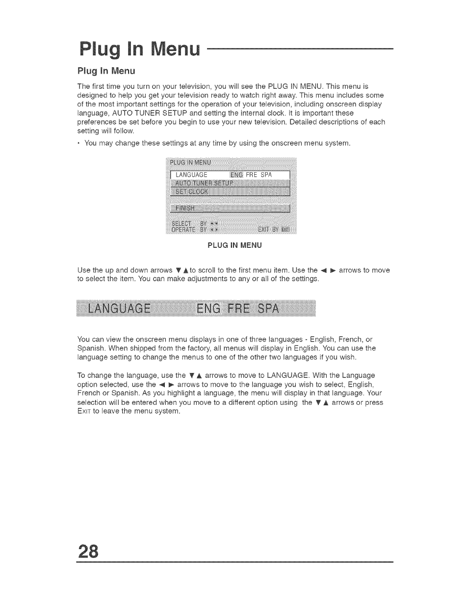 Plug in menu | JVC AVO56WF30 User Manual | Page 28 / 68
