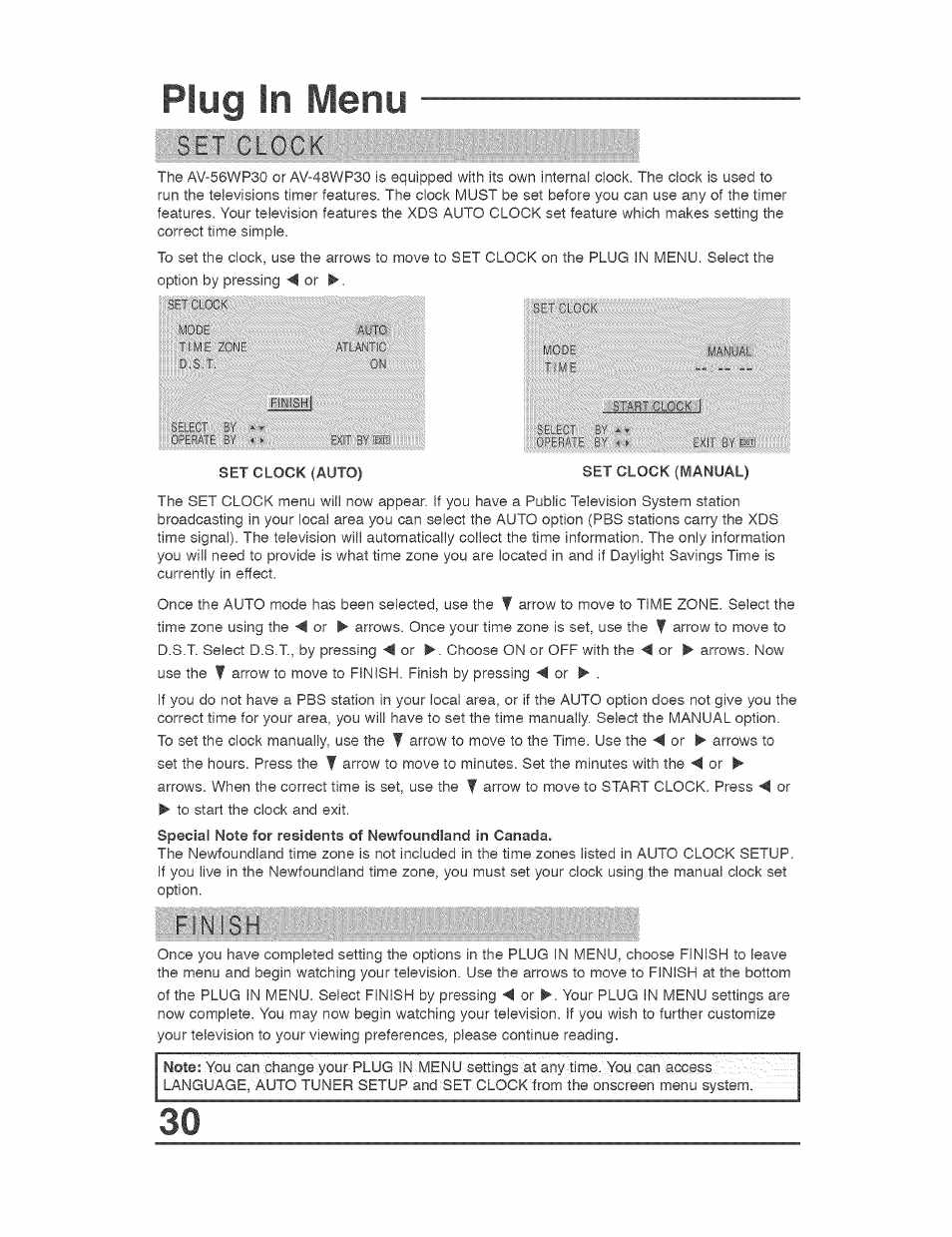 Plug in menu | JVC AVO56WF30 User Manual | Page 30 / 68