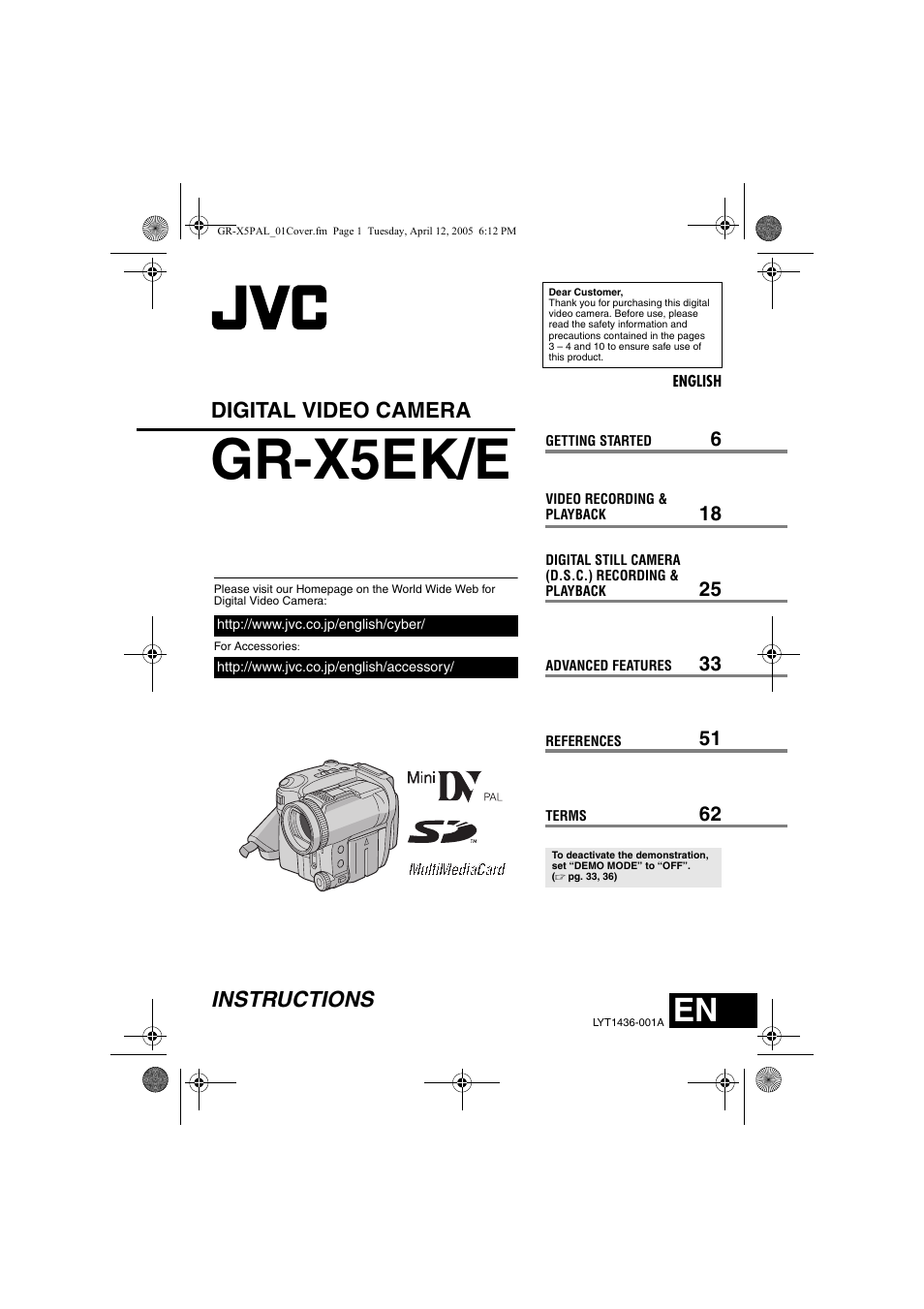 JVC GR-X5EK User Manual | 64 pages