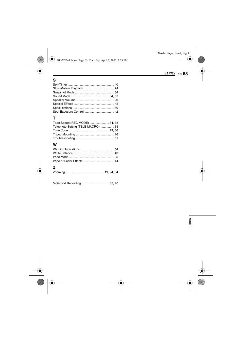 JVC GR-X5EK User Manual | Page 63 / 64