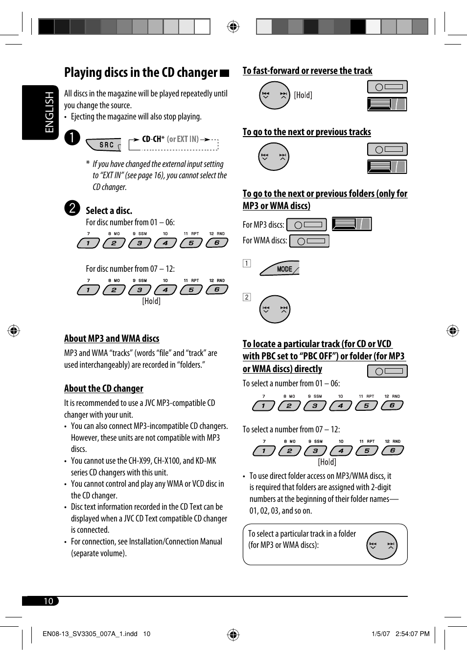 Playing discs in the cd changer | JVC GET0471-001A User Manual | Page 10 / 60