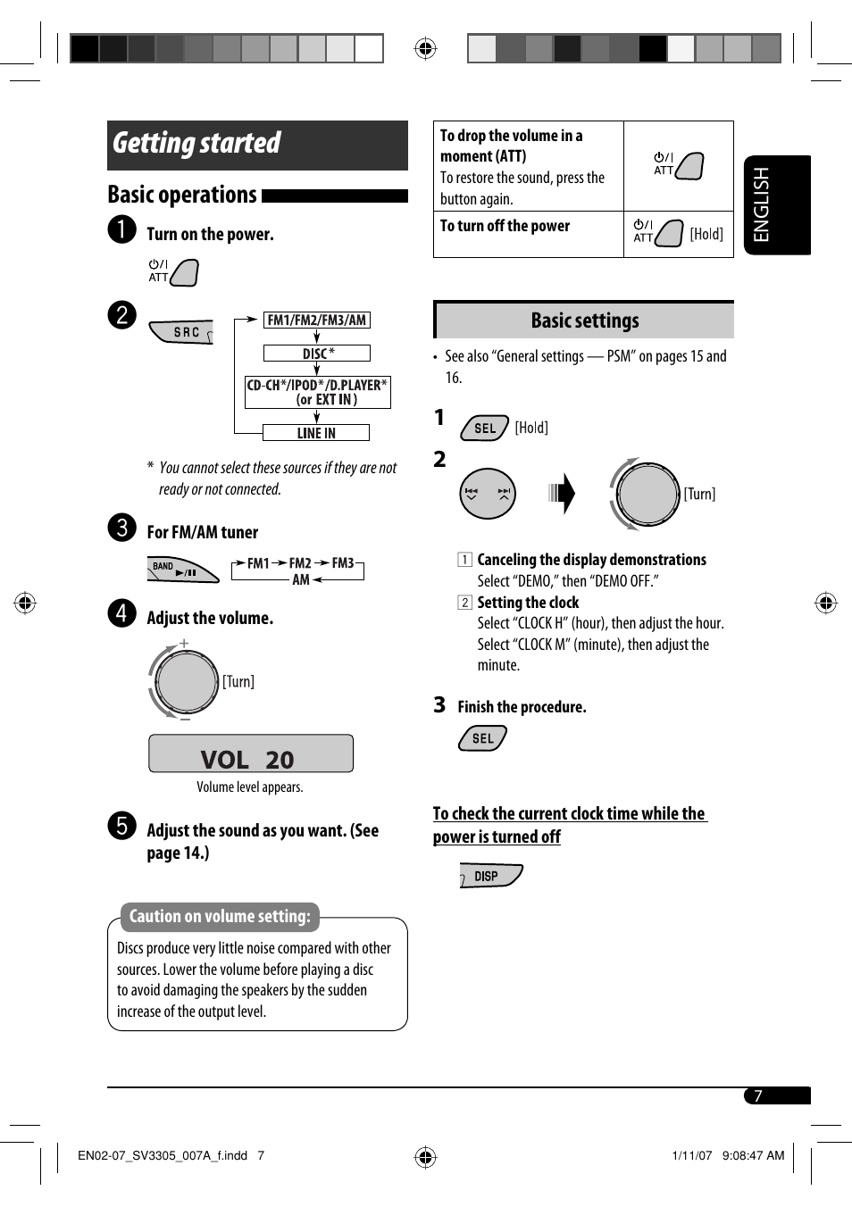 Getting started, Basic operations, Basic settings | JVC GET0471-001A User Manual | Page 37 / 60
