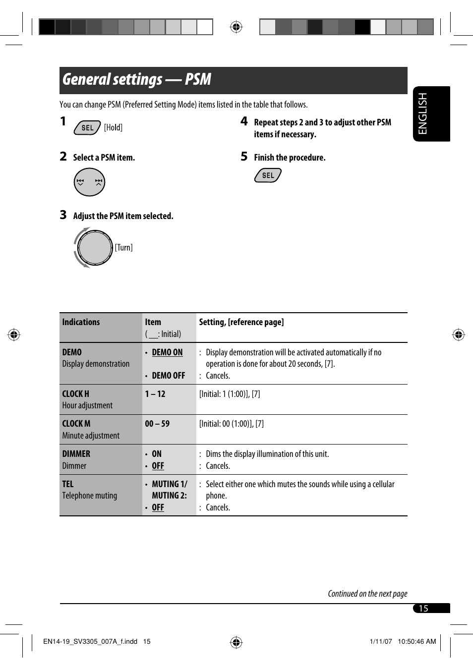 General settings — psm | JVC GET0471-001A User Manual | Page 45 / 60