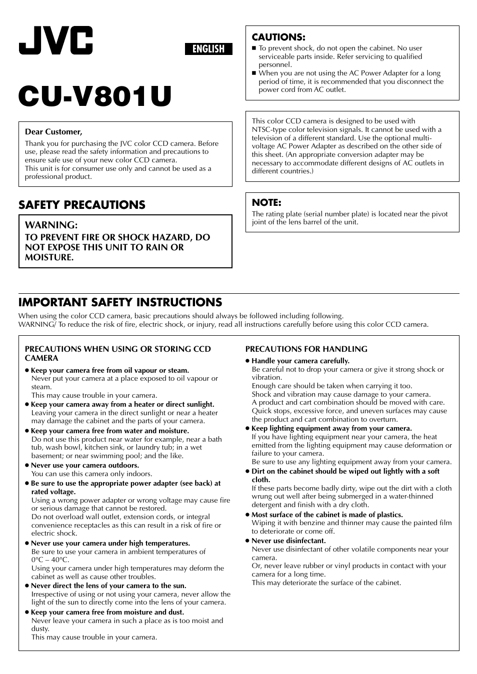 JVC LYT0008-045A User Manual | 2 pages