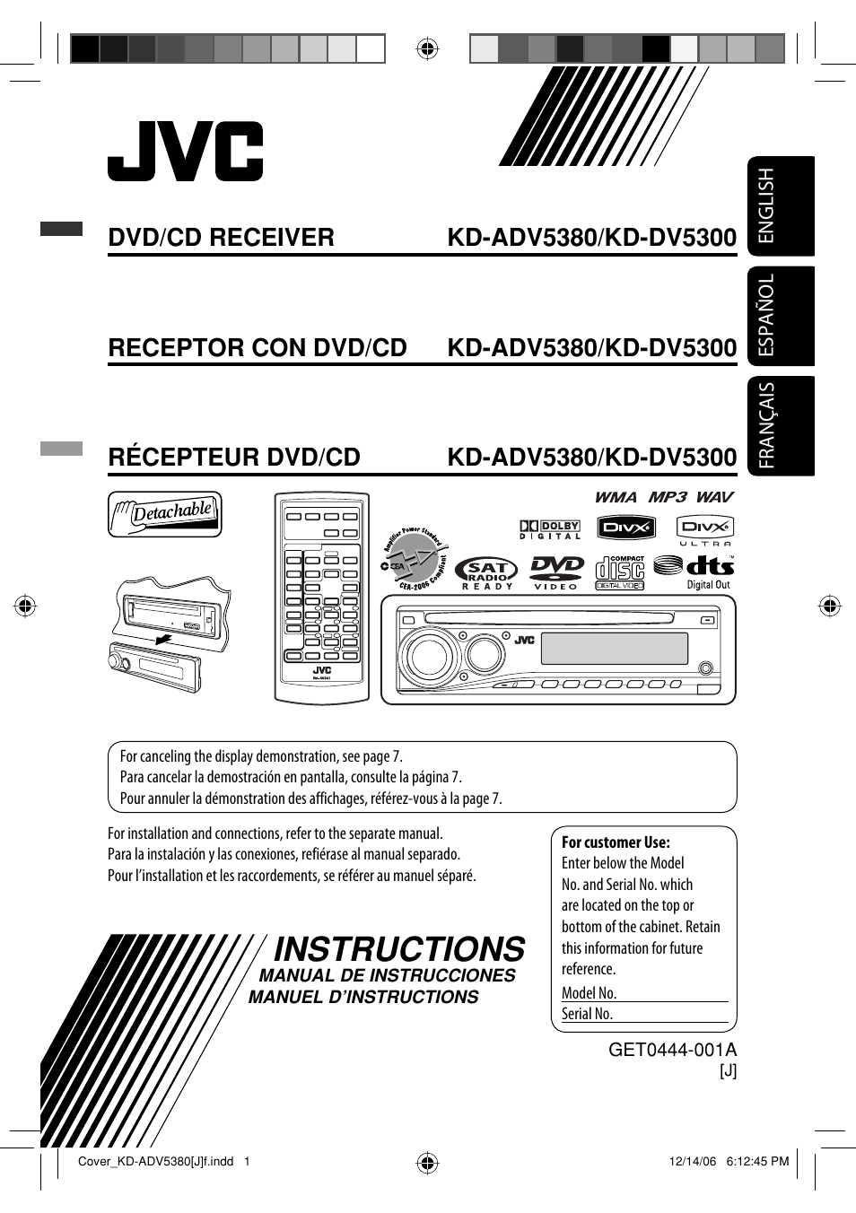 JVC KD-DV5300 User Manual | 50 pages