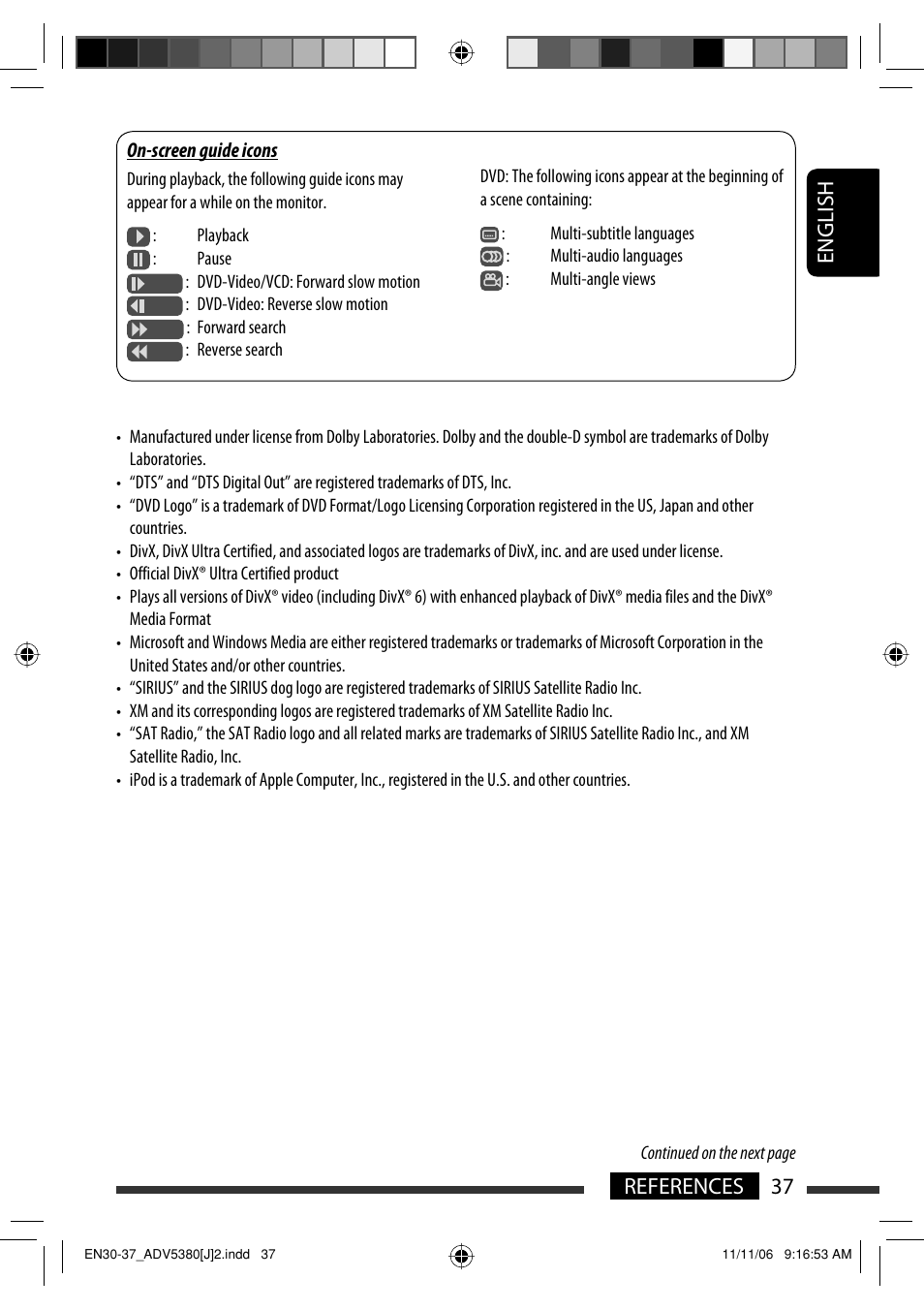English 37 references | JVC KD-DV5300 User Manual | Page 37 / 50