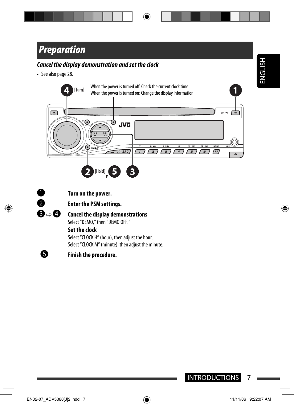Preparation | JVC KD-DV5300 User Manual | Page 7 / 50