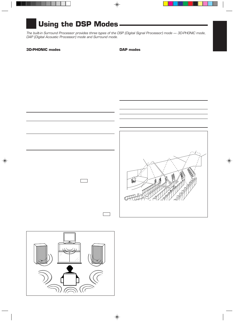 Using the dsp modes, English | JVC RX-889PGD User Manual | Page 23 / 56