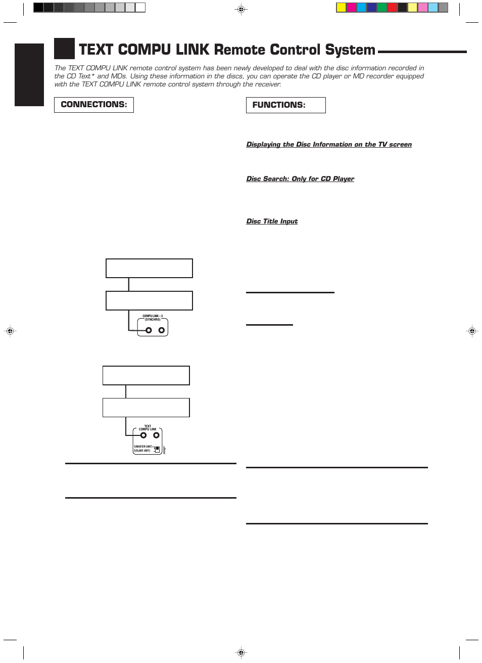 Text compu link remote control system, English | JVC RX-889PGD User Manual | Page 40 / 56