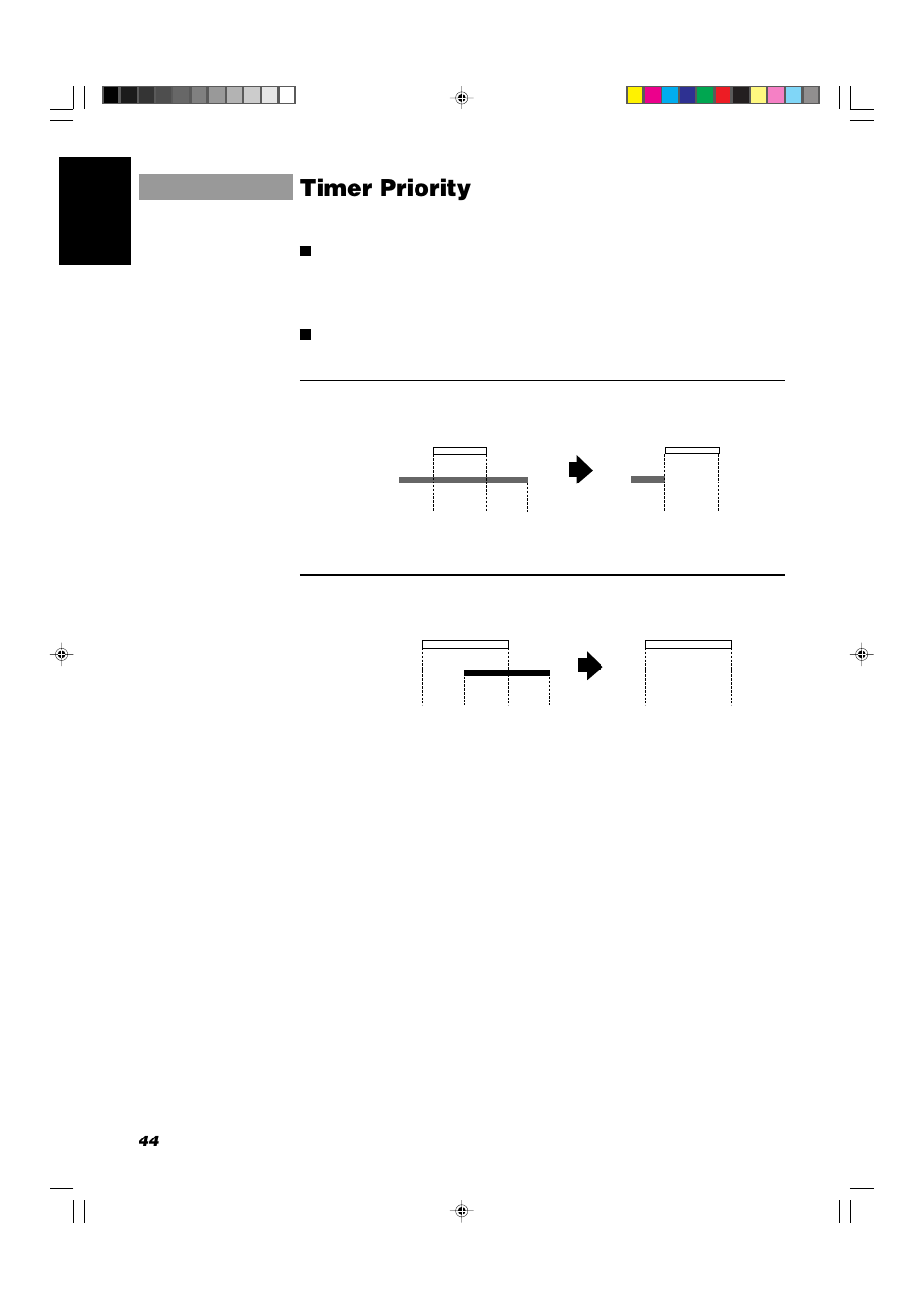 Timer priority, 44 english | JVC CA-V908T User Manual | Page 48 / 58