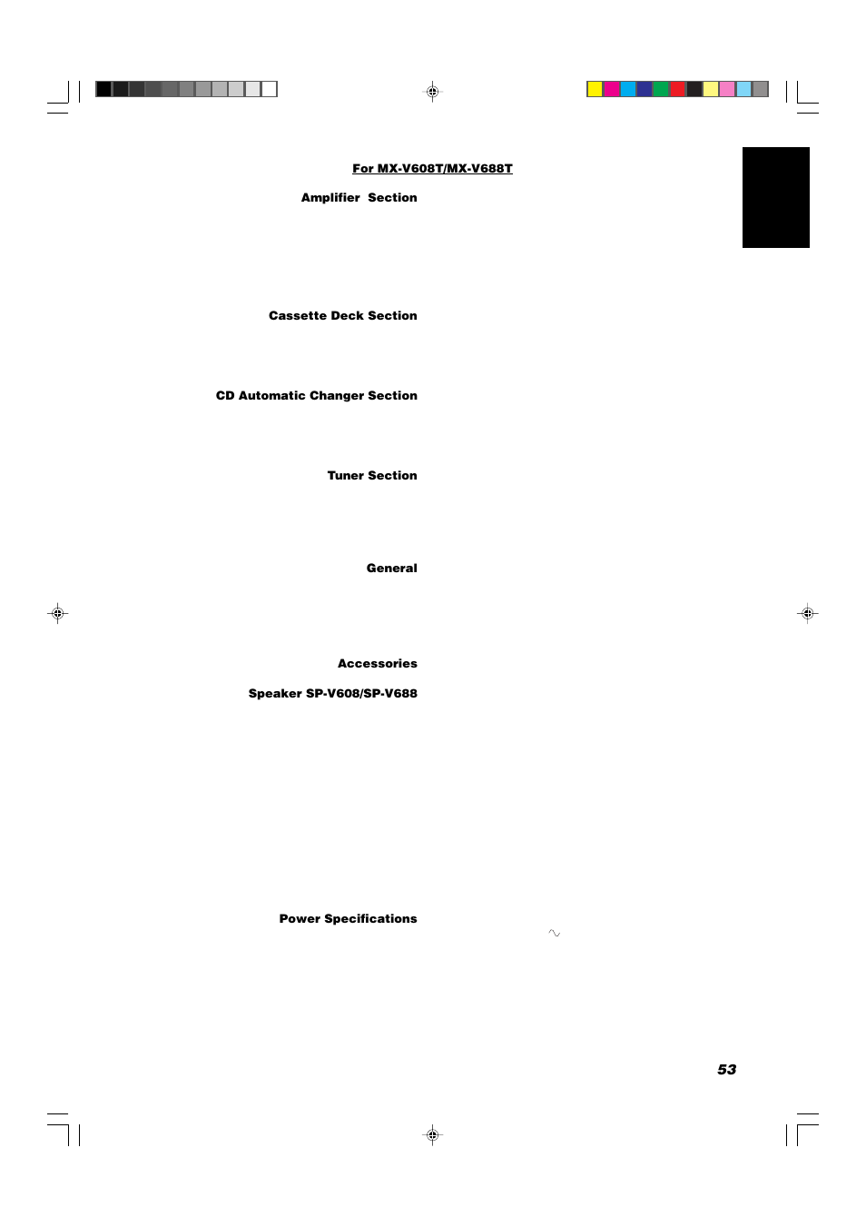 53 english | JVC CA-V908T User Manual | Page 57 / 58