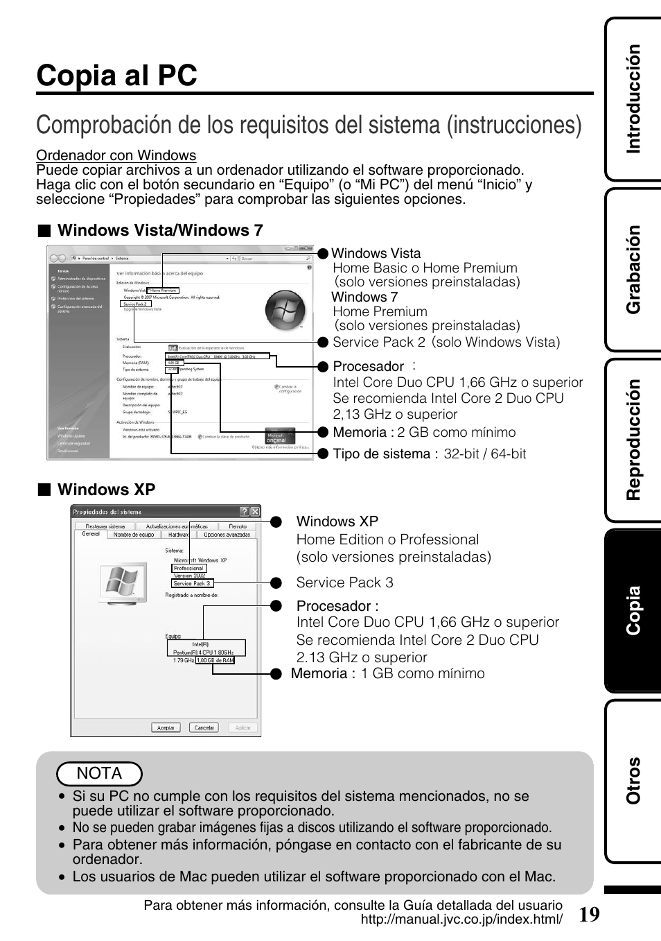 Copia al pc, Introducción grabación reproducción copia otros | JVC Everio GZ-HM340U User Manual | Page 51 / 96