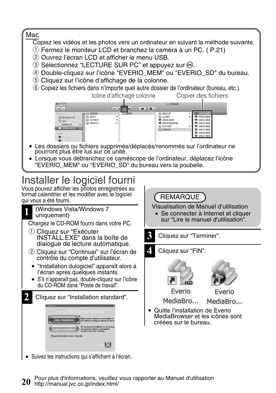 Installer le logiciel fourni | JVC Everio GZ-HM340U User Manual | Page 84 / 96