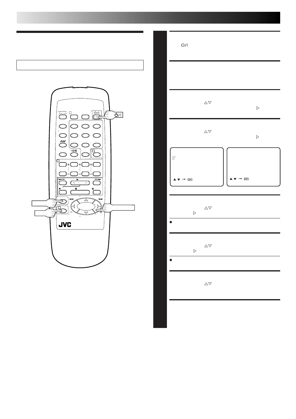 Clock set, Initial settings (cont.), Turn the recorder on | Access main menu screen, Access initial set screen, Access clock set screen, Set time, Set date, Set year, Start clock operation | JVC HR-J267MS User Manual | Page 10 / 40