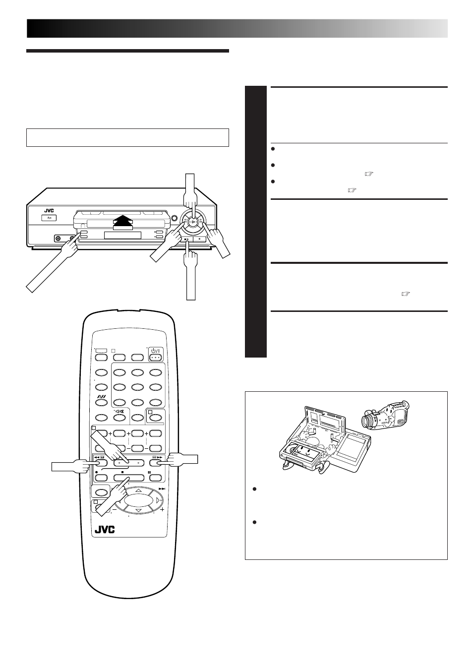 Basic playback, Load a cassette, Find programme start point | Start playback, Stop playback, Playback | JVC HR-J267MS User Manual | Page 11 / 40