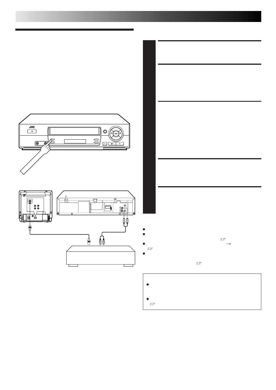 Edit to another video recorder, Make connections, Set recording deck's input mode | Select 