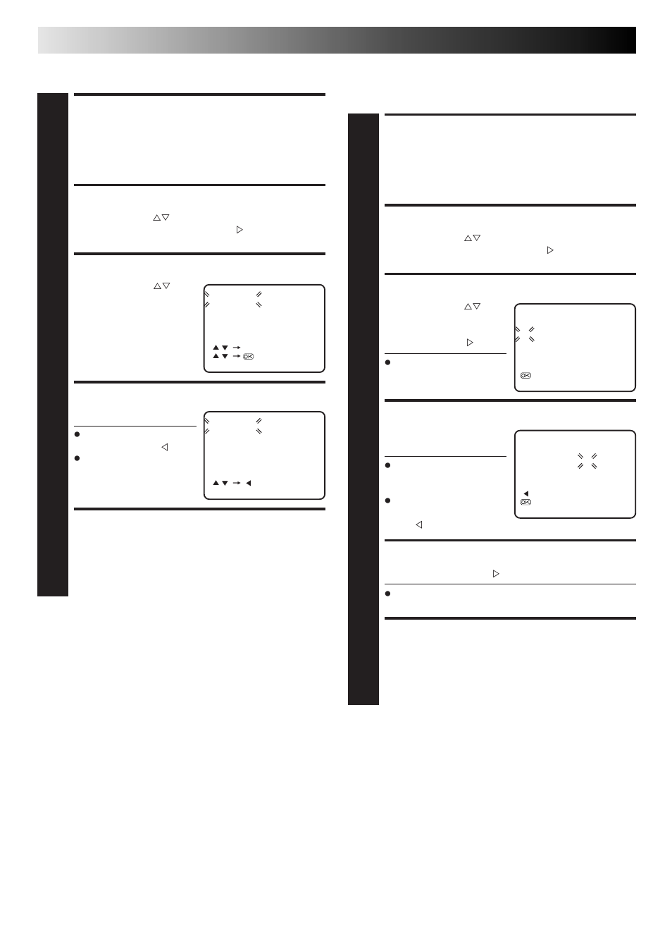 Access tuner set screen, Access channel list, Select channel | Delete channel, Return to normal screen, Select position (e.g. 03), Select position (e.g. 09), Store new positions, Tuner set (cont.), Delete a channel | JVC HR-J267MS User Manual | Page 30 / 40