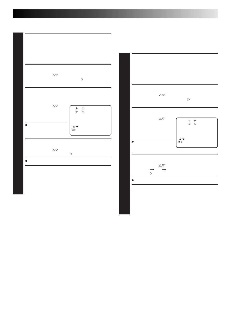 Access tuner set screen, Access channel list, Select channel to fine-tune | Perform tuning, Return to normal screen, Select channel, Select tv system, Fine-tuning channels | JVC HR-J267MS User Manual | Page 31 / 40