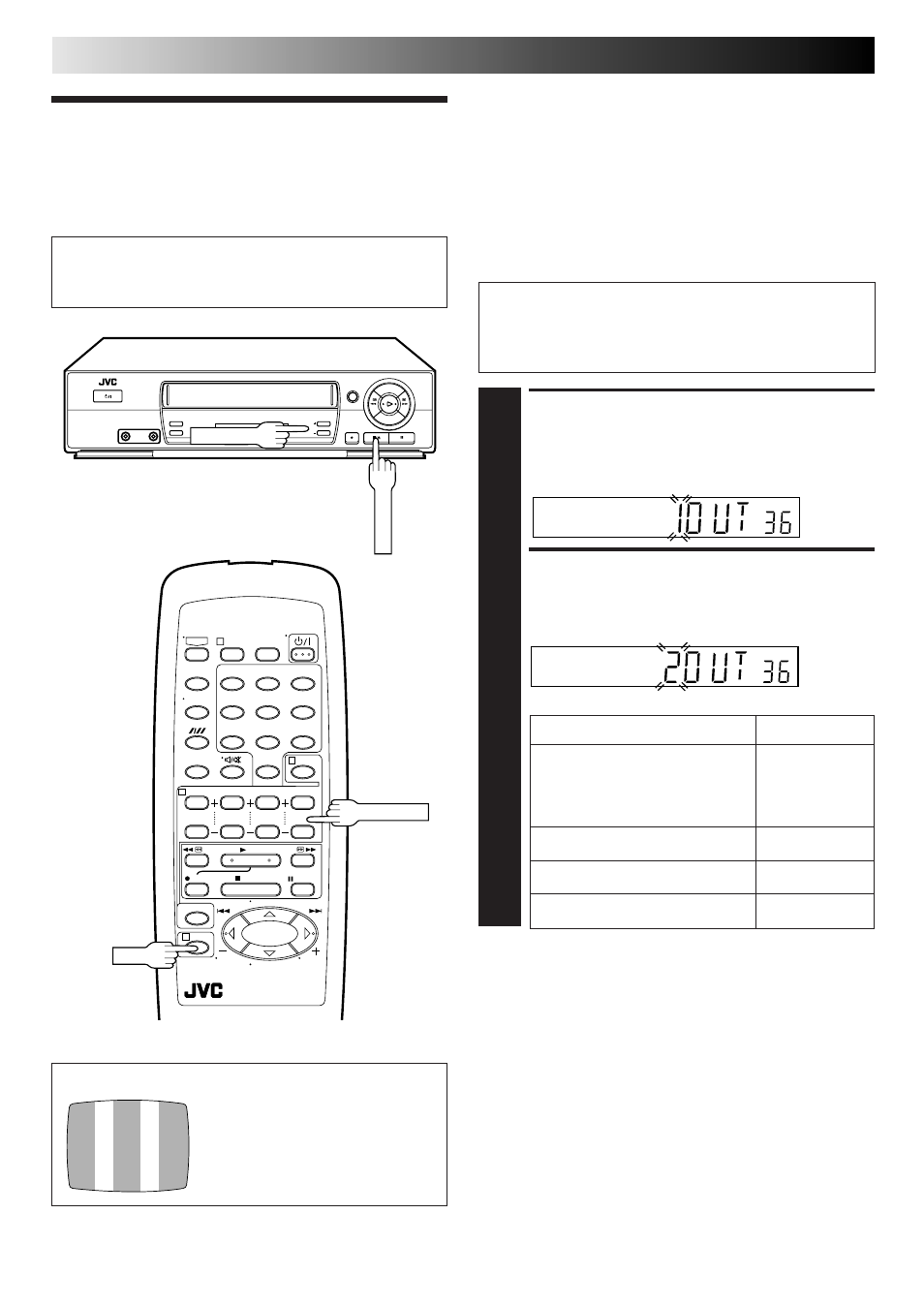 Video channel set, Access video channel set mode, Select tv system | Initial settings, With rf connection, Important | JVC HR-J267MS User Manual | Page 4 / 40