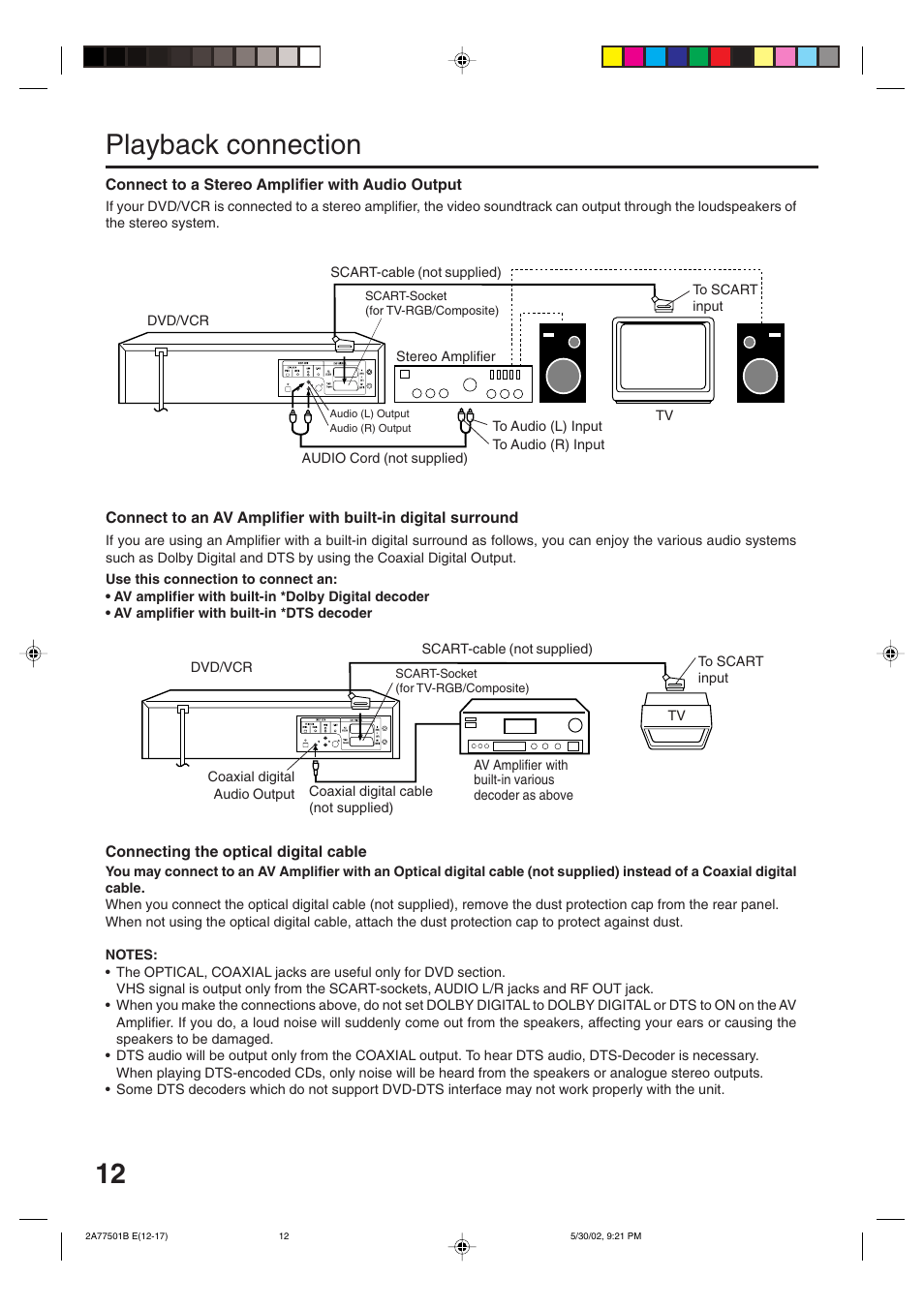Playback connection | JVC HR-XV1EK User Manual | Page 12 / 60
