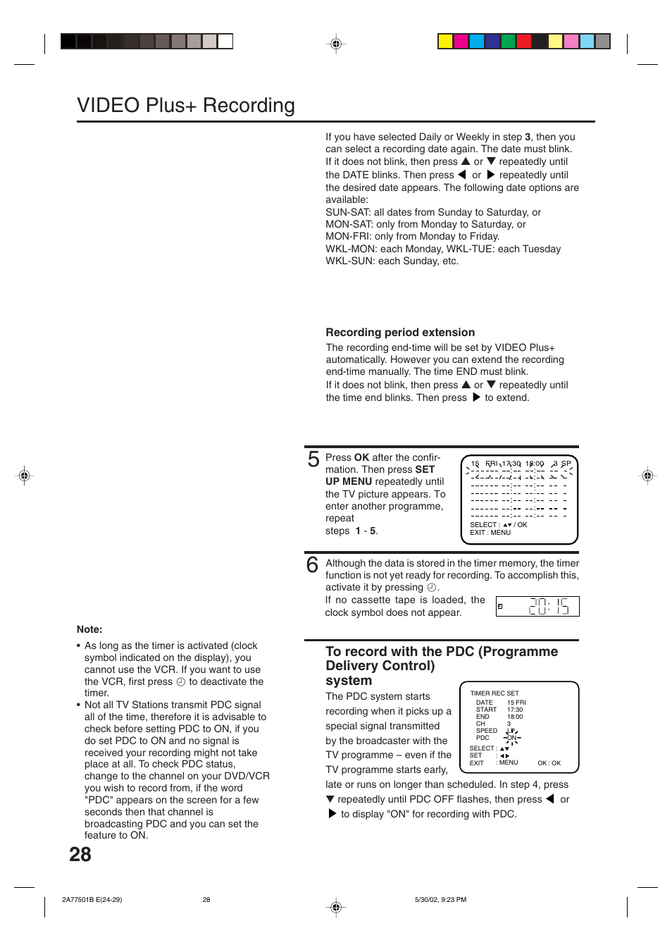 Video plus+ recording | JVC HR-XV1EK User Manual | Page 28 / 60