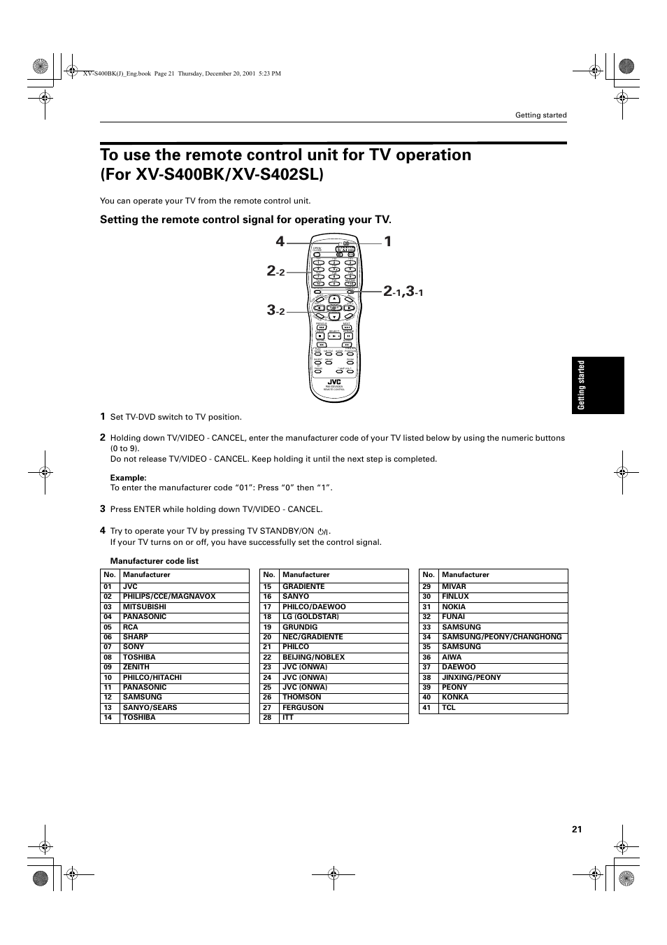 JVC XV-S402S FR User Manual | Page 23 / 63