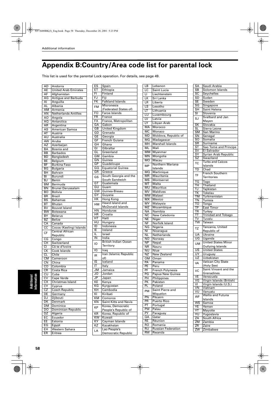 JVC XV-S402S FR User Manual | Page 60 / 63