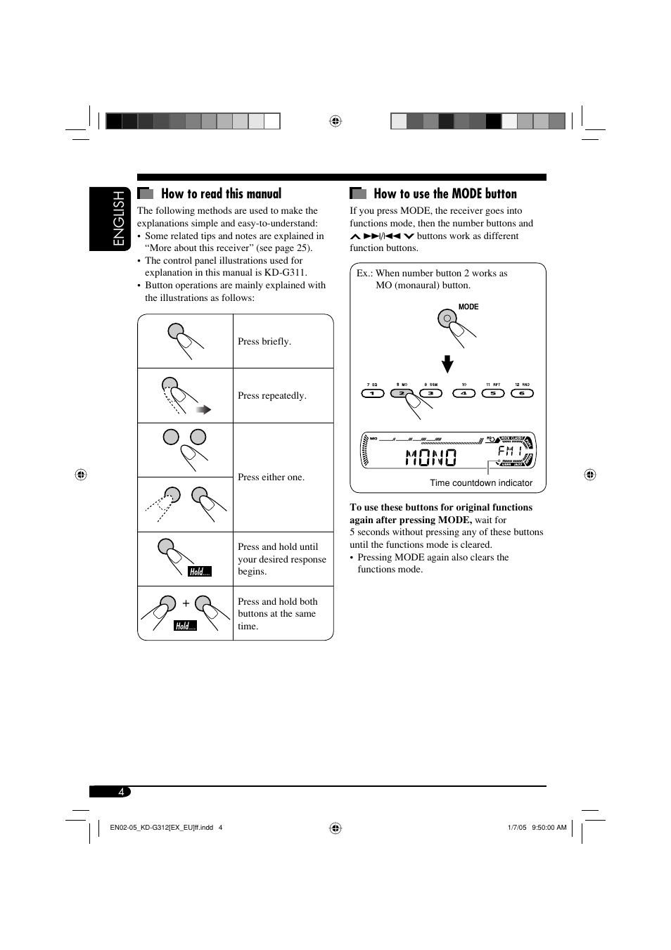 English how to use the mode button, How to read this manual | JVC GET0260-003B User Manual | Page 4 / 64
