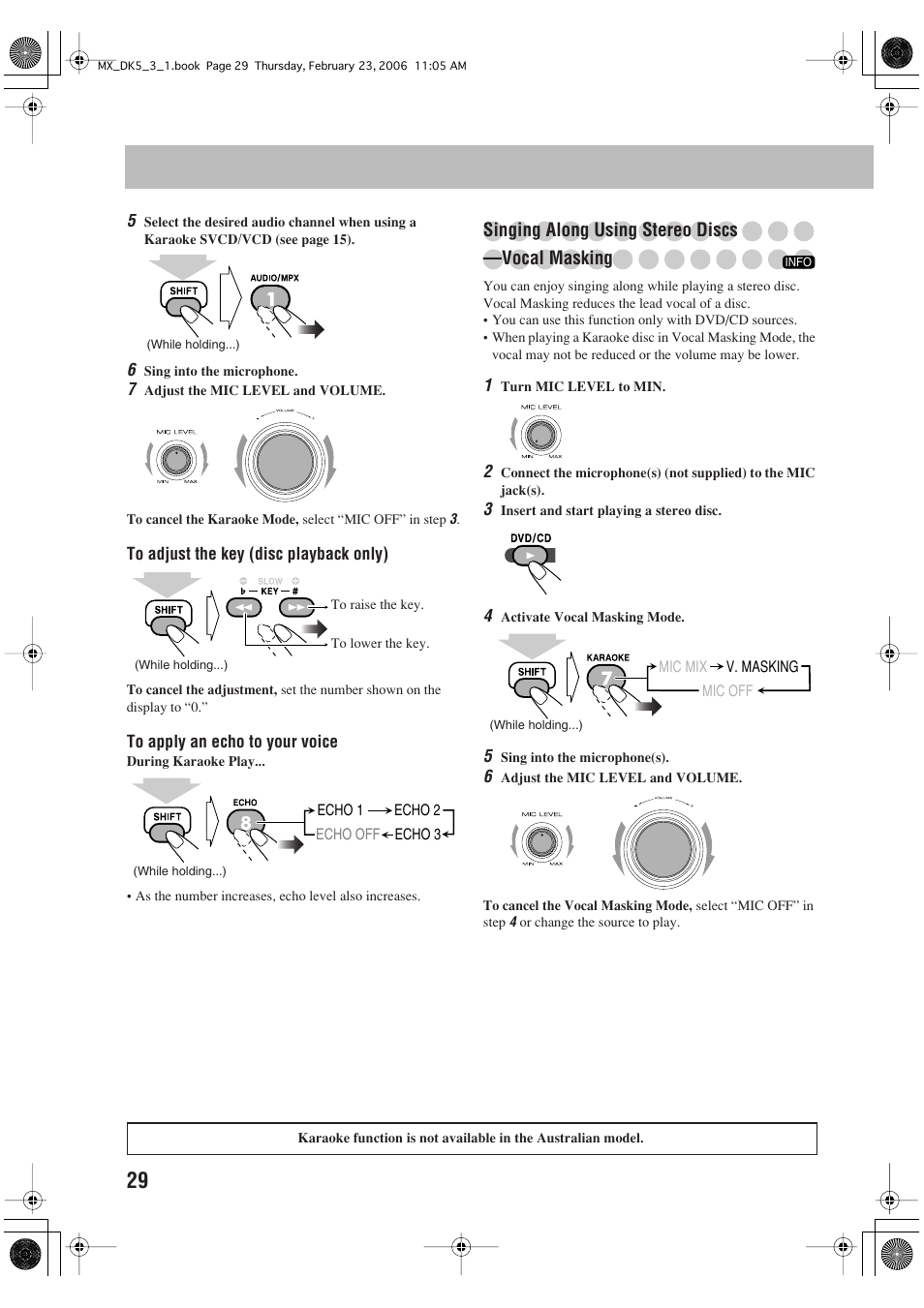 Singing along using stereo discs —vocal masking | JVC CA-MXDK5 User Manual | Page 32 / 48