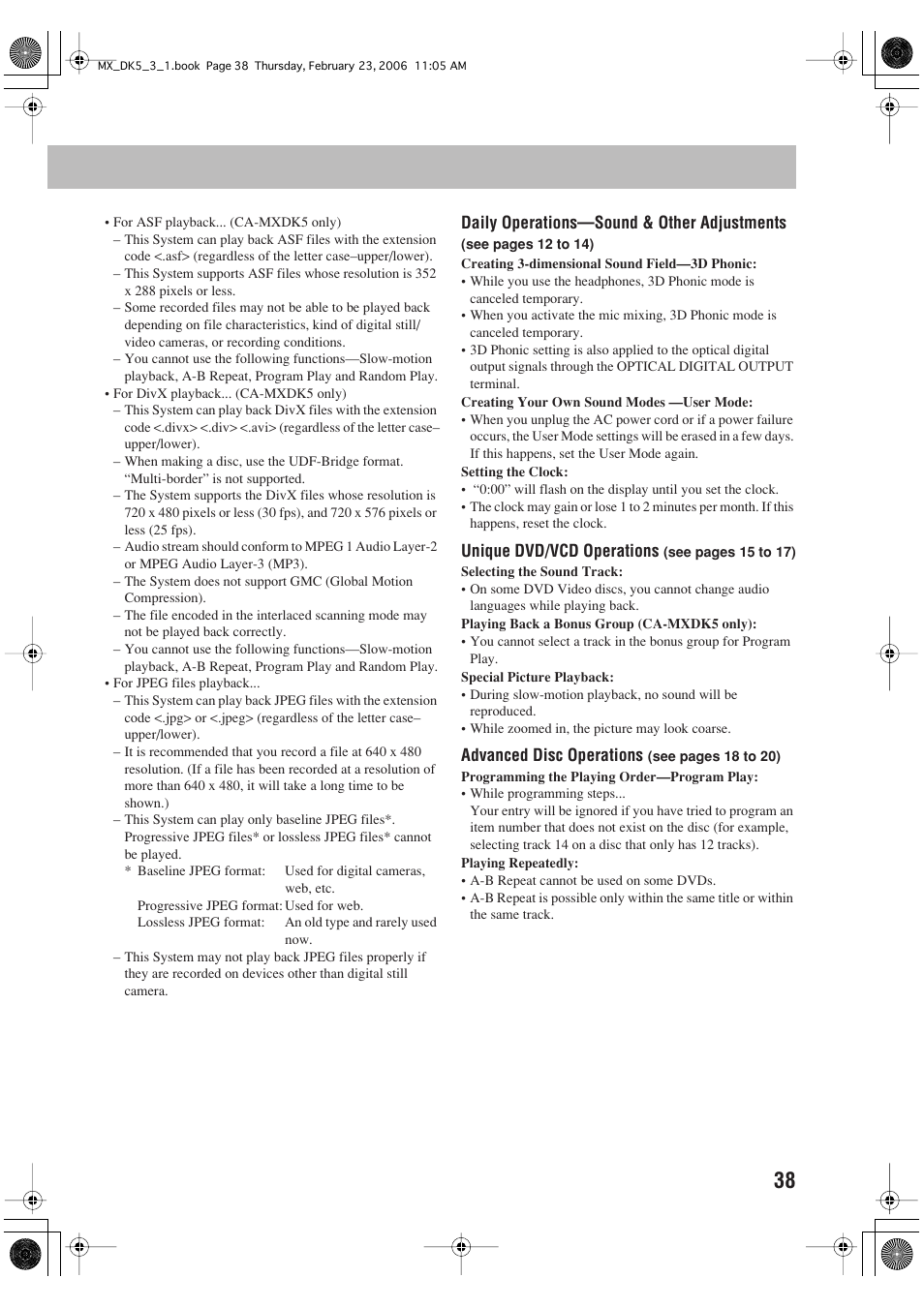 JVC CA-MXDK5 User Manual | Page 41 / 48