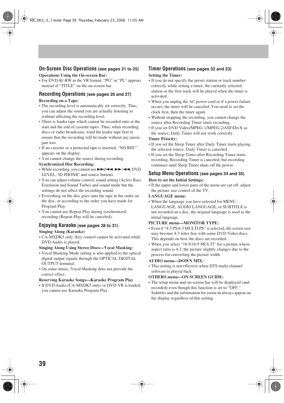JVC CA-MXDK5 User Manual | Page 42 / 48