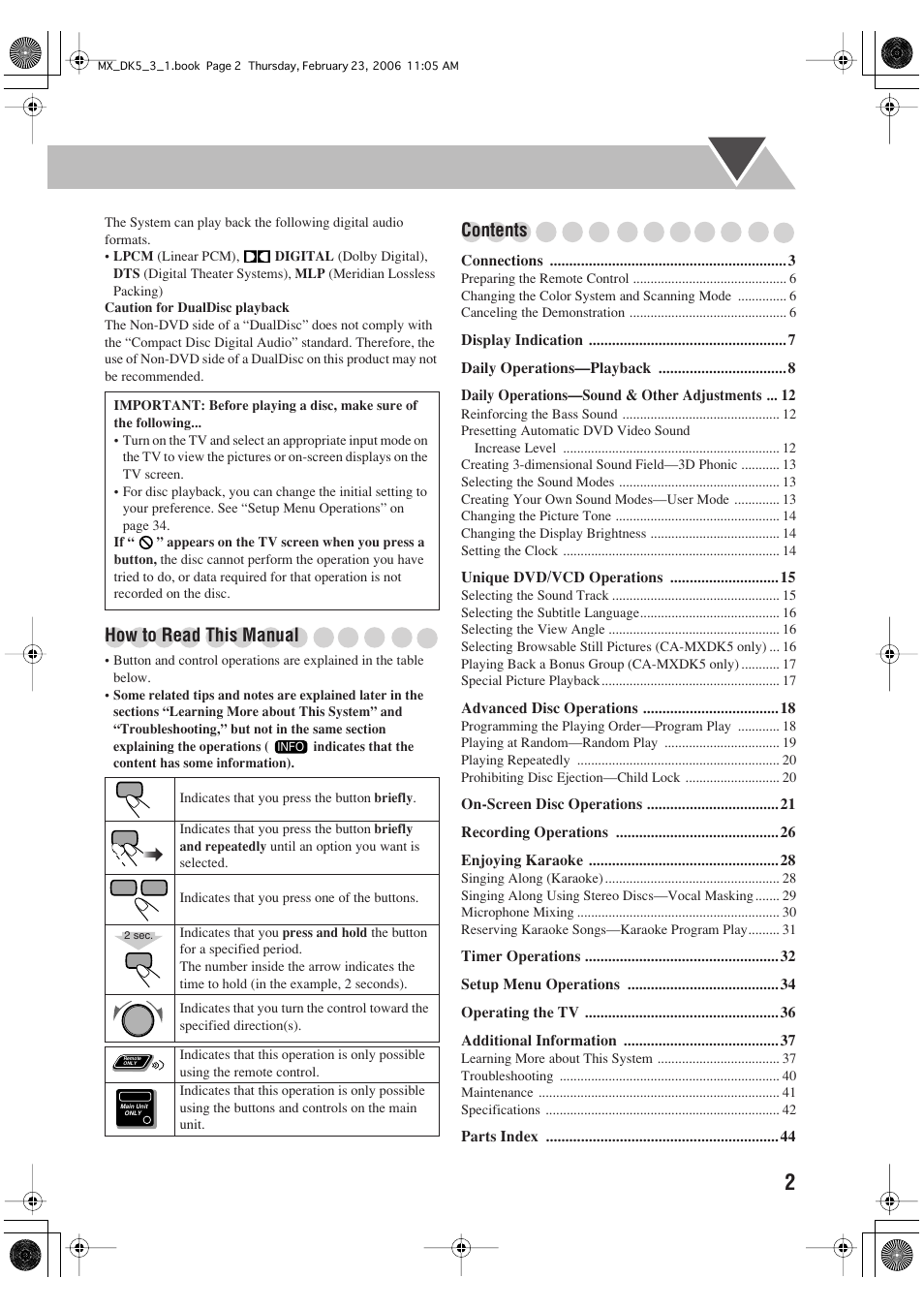 JVC CA-MXDK5 User Manual | Page 5 / 48