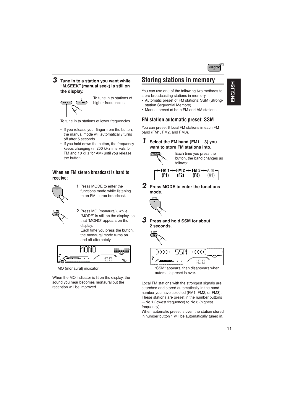 Storing presets | JVC KD-G700 User Manual | Page 11 / 66