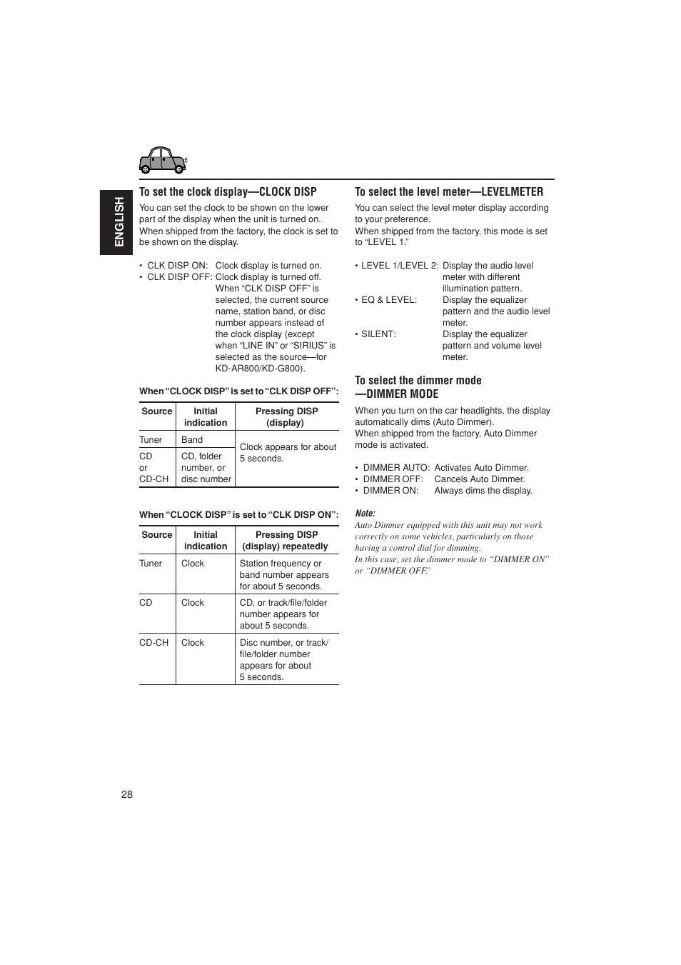 English to select the level meter—levelmeter | JVC KD-G700 User Manual | Page 28 / 66