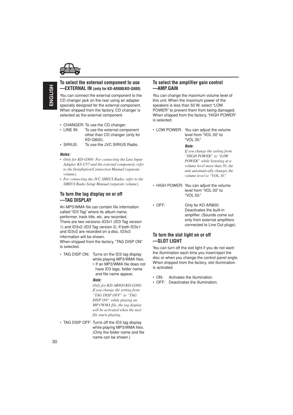 JVC KD-G700 User Manual | Page 30 / 66