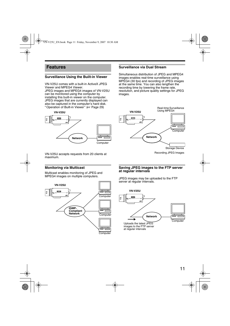 Features | JVC VN-V25U User Manual | Page 11 / 40