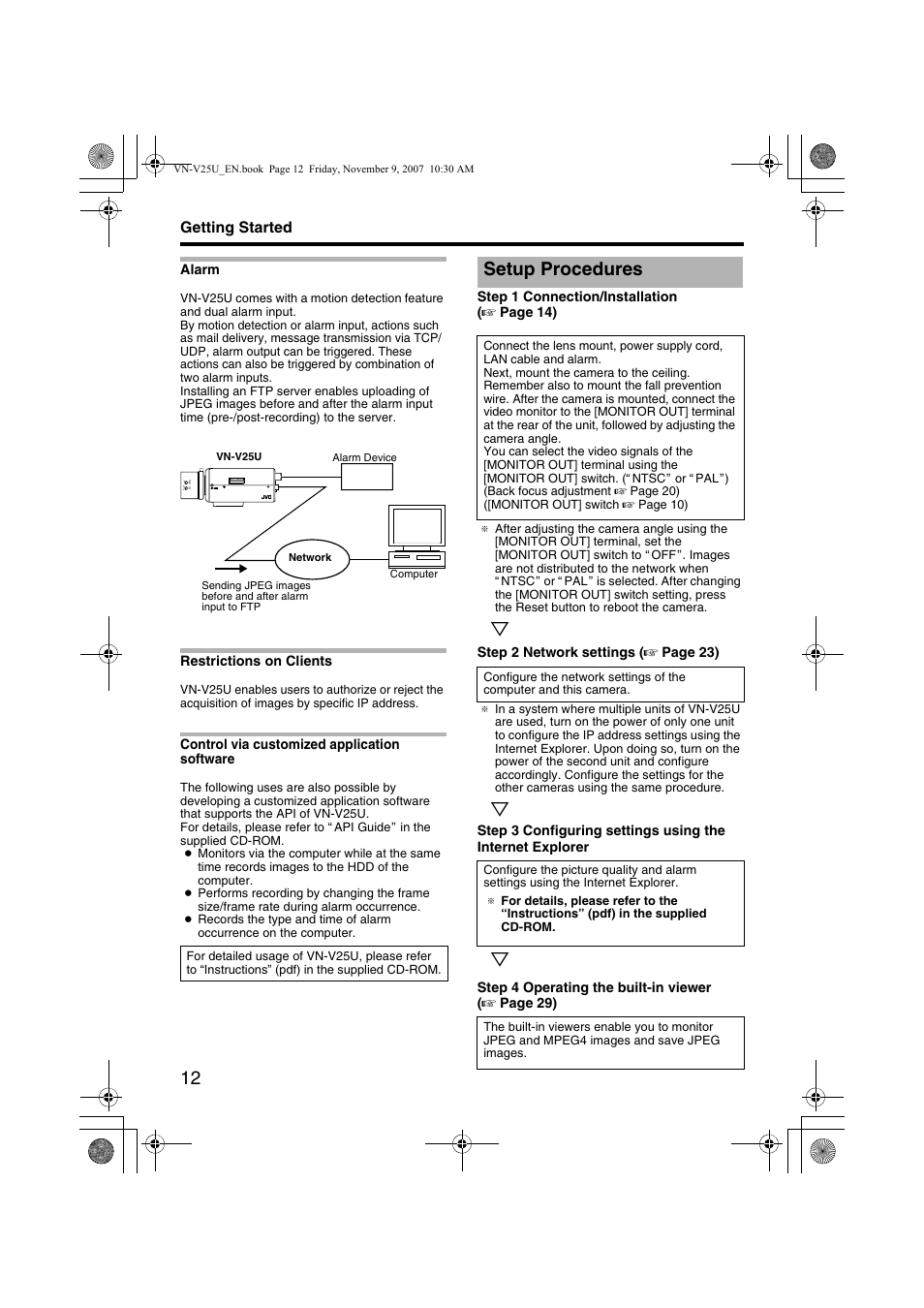 Setup procedures | JVC VN-V25U User Manual | Page 12 / 40