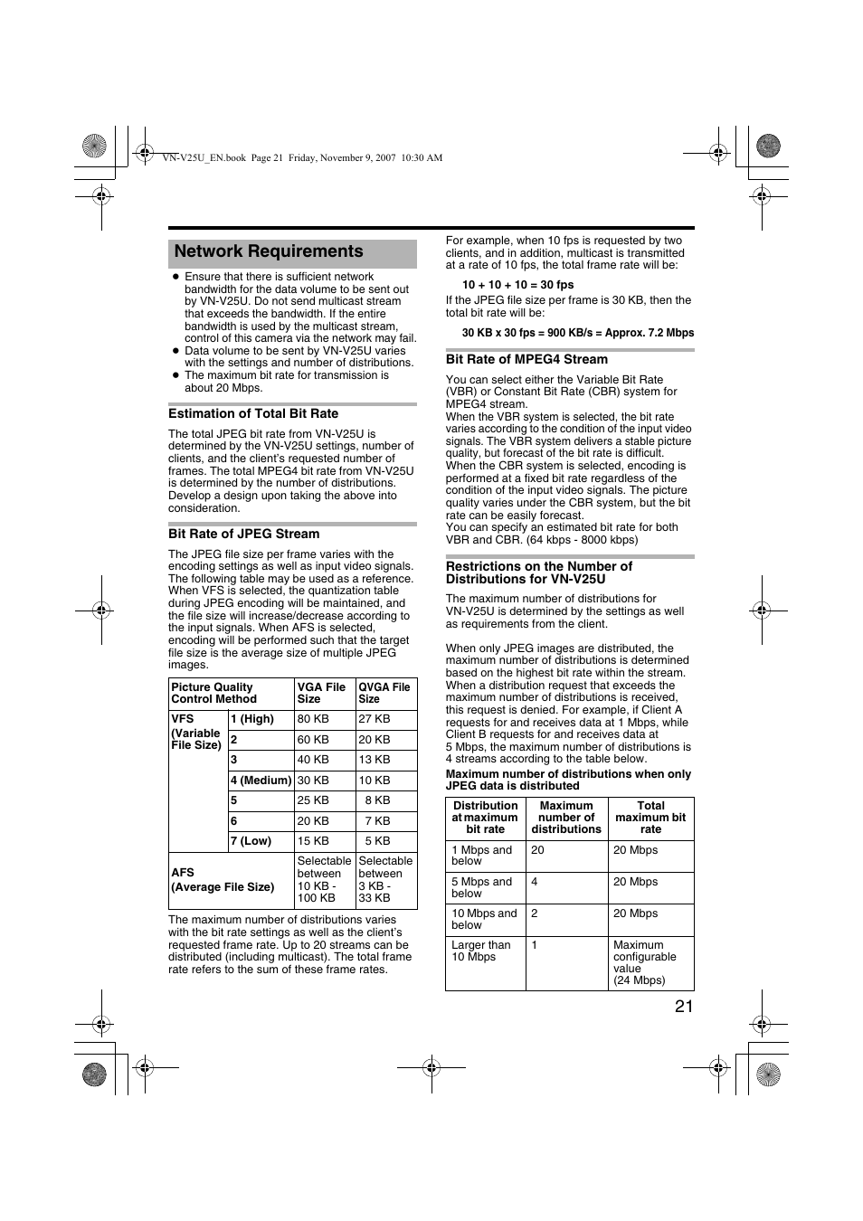 Network requirements | JVC VN-V25U User Manual | Page 21 / 40