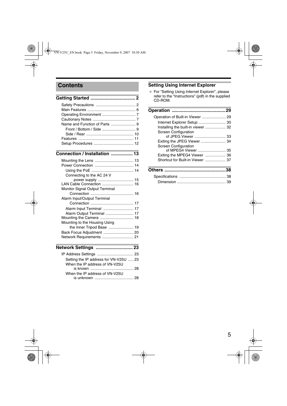 JVC VN-V25U User Manual | Page 5 / 40